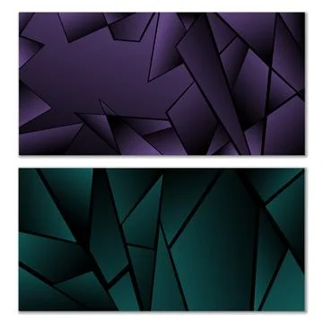 Abstract polygonal pattern. Set of two dark gradient polygonal backgrounds... Stockillustratie