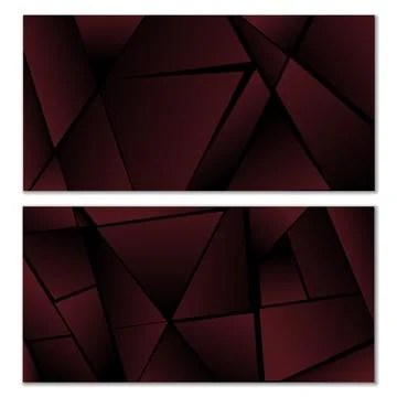 Abstract polygonal pattern. Set of two dark gradient polygonal backgrounds... 스톡 일러스트