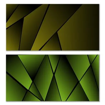 Abstract polygonal pattern. Set of two dark gradient polygonal backgrounds... Illustrazione stock