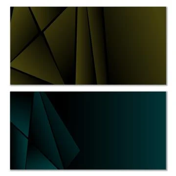 Abstract polygonal pattern. Set of two dark gradient polygonal backgrounds 스톡 일러스트