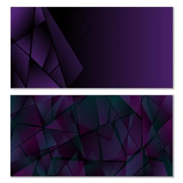 Abstract polygonal pattern. Set of two dark gradient polygonal backgrounds... 스톡 일러스트