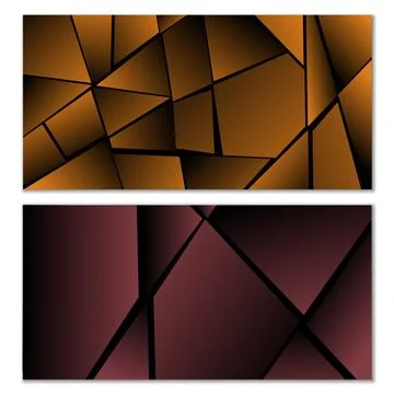 Abstract polygonal pattern. Set of two dark gradient polygonal backgrounds... Illustrazione stock