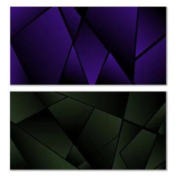 Abstract polygonal pattern. Set of two dark gradient polygonal backgrounds... Stockillustratie