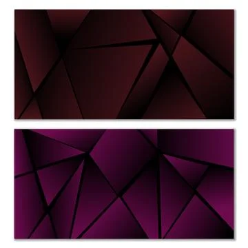 Abstract polygonal pattern. Set of two dark gradient polygonal backgrounds... Stockillustratie
