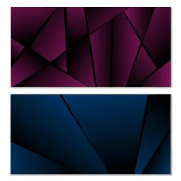 Abstract polygonal pattern. Set of two dark gradient polygonal backgrounds Stockillustratie