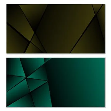 Abstract polygonal pattern. Set of two dark gradient polygonal backgrounds Stockillustratie