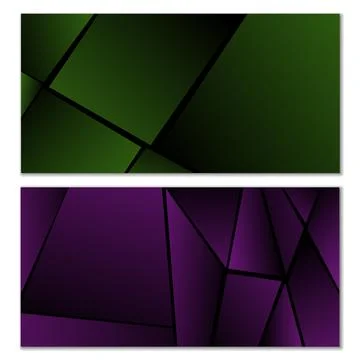 Abstract polygonal pattern. Set of two dark gradient polygonal backgrounds... Stockillustratie