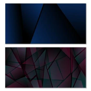 Abstract polygonal pattern. Set of two dark gradient polygonal backgrounds... Stock Illustration
