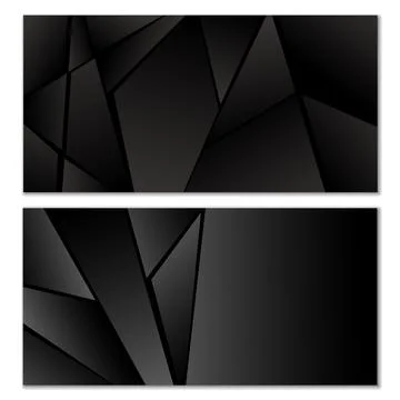Abstract polygonal pattern. Set of two dark gradient polygonal backgrounds... Stock Illustration
