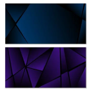 Abstract polygonal pattern. Set of two dark gradient polygonal backgrounds... Stock Illustration