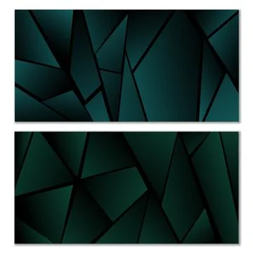 Abstract polygonal pattern. Set of two dark gradient polygonal backgrounds... Stock Illustration
