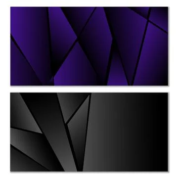 Abstract polygonal pattern. Set of two dark gradient polygonal backgrounds... Stock Illustration