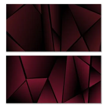 Abstract polygonal pattern. Set of two dark gradient polygonal backgrounds... Stock Illustration