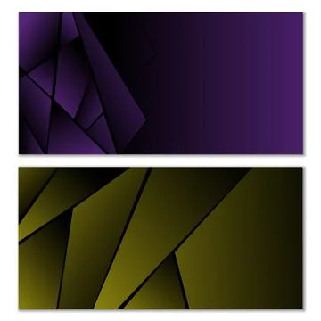 Abstract polygonal pattern. Set of two dark gradient polygonal backgrounds... Stock Illustration
