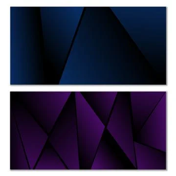 Abstract polygonal pattern. Set of two dark gradient polygonal backgrounds... Stock Illustration