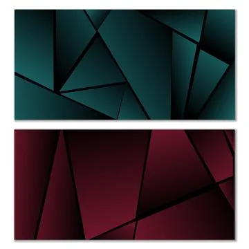 Abstract polygonal pattern. Set of two dark gradient polygonal backgrounds... 스톡 일러스트