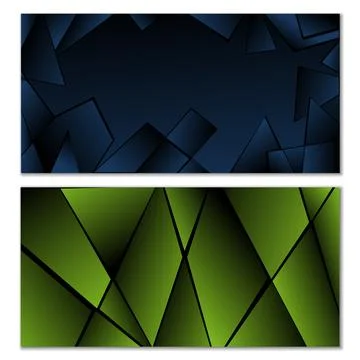 Abstract polygonal pattern. Set of two dark gradient polygonal backgrounds... Stock Illustration