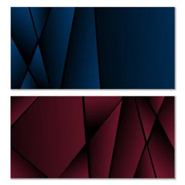 Abstract polygonal pattern. Set of two dark gradient polygonal backgrounds... Stock Illustration