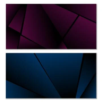 Abstract polygonal pattern. Set of two dark gradient polygonal backgrounds... Illustrazione stock