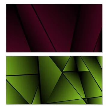 Abstract polygonal pattern. Set of two dark gradient polygonal backgrounds... Stock Illustration