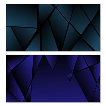 Abstract polygonal pattern. Set of two dark gradient polygonal backgrounds... Stock Illustration
