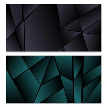 Abstract polygonal pattern. Set of two dark gradient polygonal backgrounds... Stockillustratie