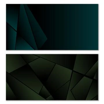 Abstract polygonal pattern. Set of two dark gradient polygonal backgrounds... Stockillustratie