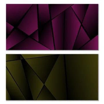 Abstract polygonal pattern. Set of two dark gradient polygonal backgrounds... 스톡 일러스트