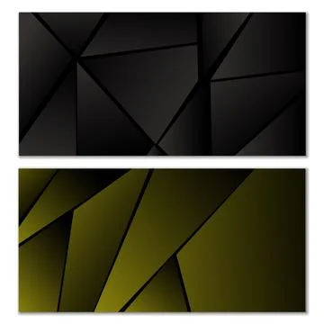 Abstract polygonal pattern. Set of two dark gradient polygonal backgrounds... Stock Illustration