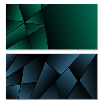 Abstract polygonal pattern. Set of two dark gradient polygonal backgrounds... Stock Illustration