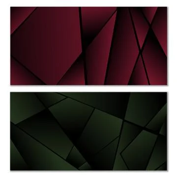 Abstract polygonal pattern. Set of two dark gradient polygonal backgrounds... 스톡 일러스트