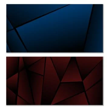 Abstract polygonal pattern. Set of two dark gradient polygonal backgrounds Stock Illustration