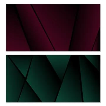 Abstract polygonal pattern. Set of two dark gradient polygonal backgrounds Stock Illustration