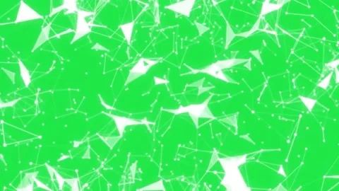 Abstract Polygonal Plexus Connecting Lines Network Loop Animation Green Screen Stock Footage 303381901
