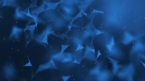Abstract polygonal scientific technology background, blue colour, depth of field Video stock 305106985