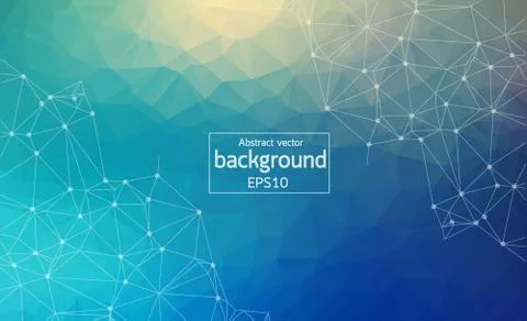 Abstract  Polygonal Space Background with Connecting Dots and Lines. Geometri Stock Illustration