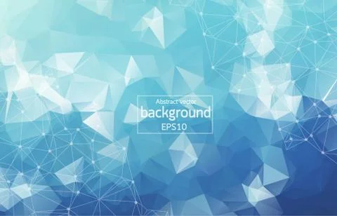 Abstract Polygonal Space Background with Connecting Dots and Lines. Low Poly  Stock Illustration