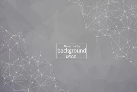 Abstract Polygonal Space Background with Connecting Dots and Lines Stock Illustration