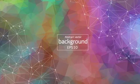 Abstract Polygonal Space Background with Connecting Dots and Lines.  Connecti Stock Illustration