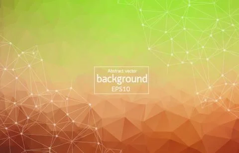 Abstract Polygonal Space Background with Connecting Dots and Lines. Geometric Stock Illustration