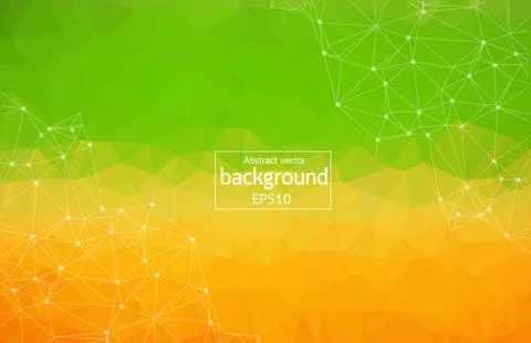 Abstract Polygonal Space Background with Connecting Dots and Lines. Geometric Stock Illustration