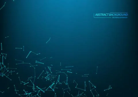 Abstract polygonal space. Background with connecting dots and lines. Stock Illustration