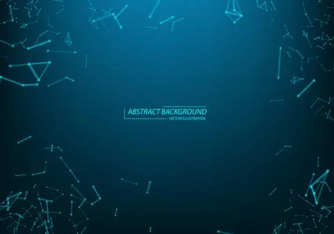 Abstract polygonal space. Background with connecting dots and lines. Stock Illustration