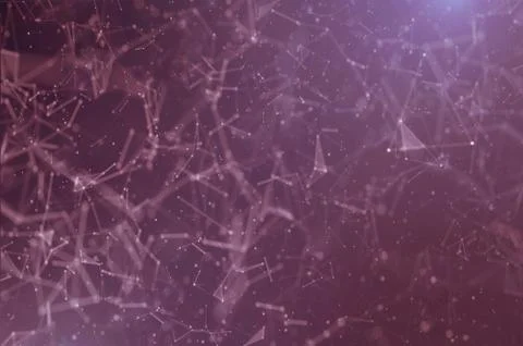 Abstract polygonal space background with connecting dots and lines. 스톡 사진
