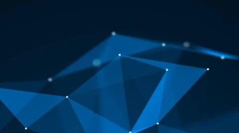 Abstract Polygonal Space Background with Connecting Dots and Lines. 3d ren... Foto stock