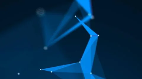 Abstract Polygonal Space Background with Connecting Dots and Lines. 3d ren... Foto stock