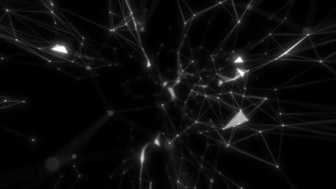 Abstract polygonal space dark background with connecting dots and lines Stock Footage 113946745