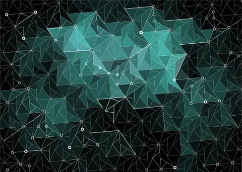Abstract polygonal space dark background Stock Illustration