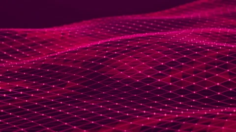 Abstract polygonal space with dots and lines. Dynamic triangular wave. Stock Footage 156872938