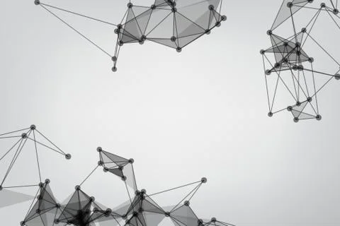 Abstract Polygonal Space Gray Background. Technology connecting dots and line Stock Illustration